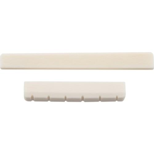 Classical Guitar Bone Slotted Saddle Nut Set