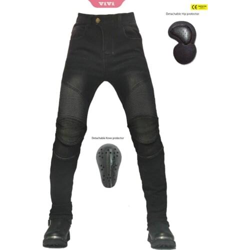 2021 Winter New Mens Warm Waterproof Motorcycle Pants Fashion Thicken Denim Trousers Fleece Stretch Pants