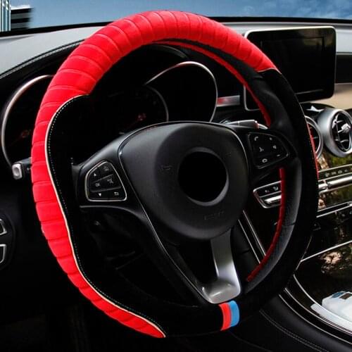 2020 New Winter 5 Colors Plush Steering Wheel Cover M size for Outer Diameter of Steering Wheel 37-38cm 95% Cars Non-slip