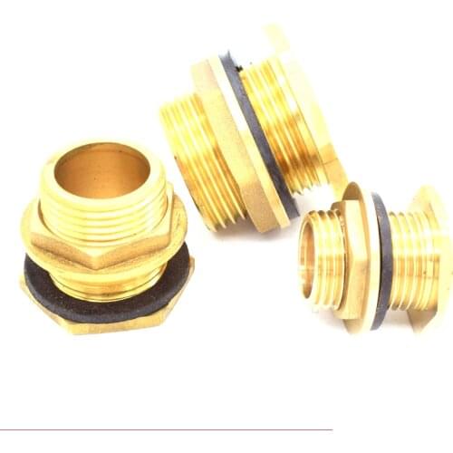 Fish tank adapter 1/2" 3/4" 1" Male thread Brass Pipe Single Loose Key Swivel Fitting Nut Water Tank Jointer Connector Copper