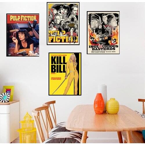 Quentin Tarantino Movie Posters High Quality Pulp Fiction/ Kill/ Bill Inglourious Basterds/Django Unchained Home Decoration art