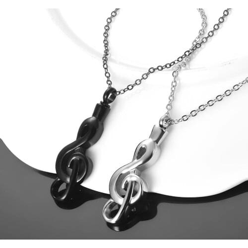 Dropshipping 3 Colors Stainless Steel Music Note Urn Pendant Necklaces Ashes Cremation Keepsake Memorial Jewelry Can Open