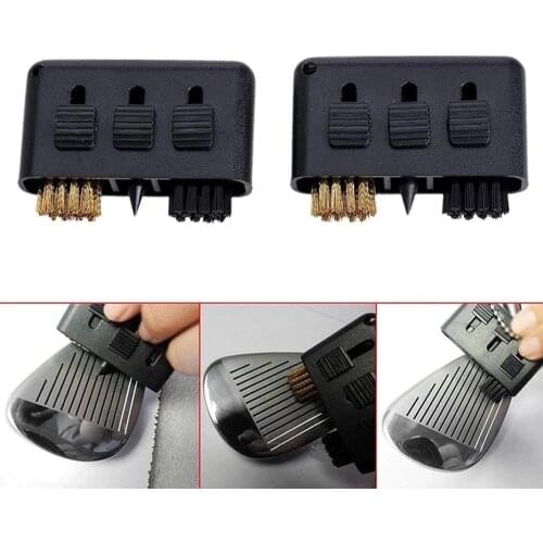 Golf Brush 1pcs 3-in-1 Golf Club Groove Putter Wedge Ball Cleaning Brush Shoes Cleaner For Golfer Black