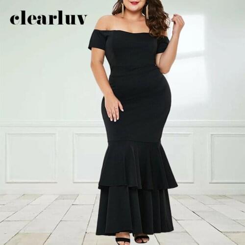 Evening Dresses Black Simple Mermaid Ruffles Floor-length Plus Size Custom color Boat Neck Formal Dress T010 Vestido De Fiesta