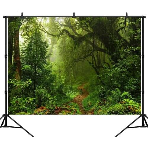 Lyavshi Jungle Vinyl Backdrop Tree Wonderland Path Rainforest Photo Studio Photobooth Photography Backgrounds