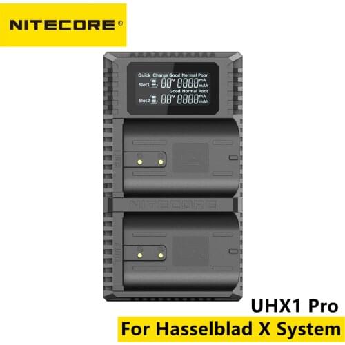 Nitecore UHX1 PRO Camera Charger Dual Slot Travel For Hasselblad X System batteries Compatible models: X1D 50C, X1D II 50C