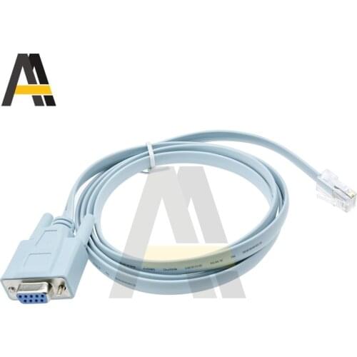 1pcs For Cisco Console Cable RJ45 Cat5 Ethernet to RS232 DB9 COM Port Serial Female 9Pin Routers Network Adapter Cable Blue 1.5m