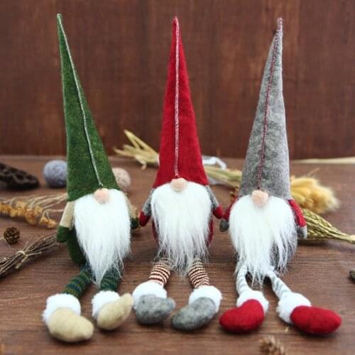 3pcs Swedish gnome Chirstmas Plush Toy Scandinavian Style Decor Dangle Leg Shelf sitters