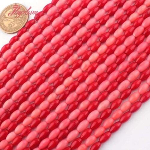 5x8mm Smooth Oval Coral Beads Natural Stone Beads For DIY Necklace Bracelets Earring Woman Jewelry Making 15" Free Shipping