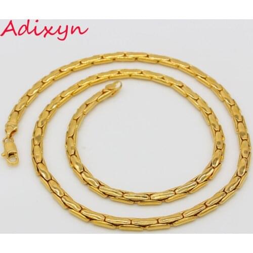 Adixyn Gold Chain Men Jewelry Gold Color Round Popcorn Link Chain Necklace For Men Wholesale