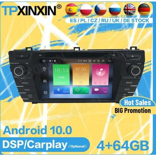 Car Radio 2 Din Cassette Stereo Receiver Wireless Android For Toyota Corolla 2013 2014 2015 2106 GPS Player Auto Audio Head Unit