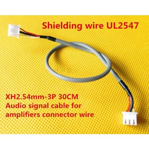 Free Ship 20PCS Shielding wire UL2547 two-headed XH2.54-3P 30CM Anti-interference Audio signal cable amplifier connector wire