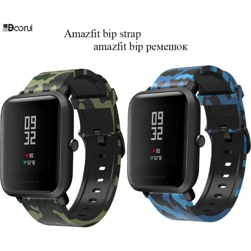 BOORUI Amazfit Bip Strap and amazfit bip case correa amazfit bip protector Silicone 20mm strap with fashional colors