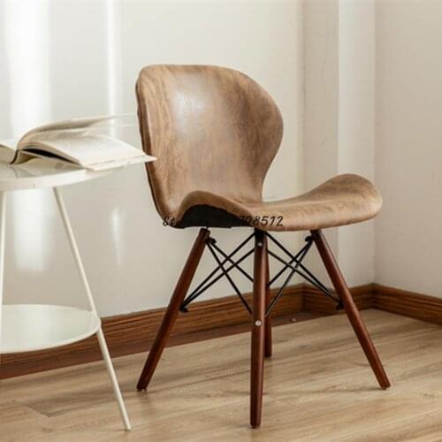 Home backrest solid wood dining chair ins net red makeup chair Nordic creative leisure meeting negotiation chair