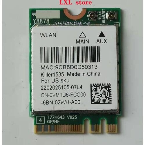 Killer 1535 QCNFA364A for MSI GT72 GT80 GS60 GE72 PE70 DELL xps 13 R2 17 laptop 802.11ac WIFI Bluetooth 4.1 100
