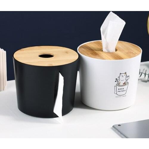 Round Button Roll Paper Boxes Household Pumping Paper Box Toilet Roll Paper Boxes Tableware Accessories Creative Napkin Boxes