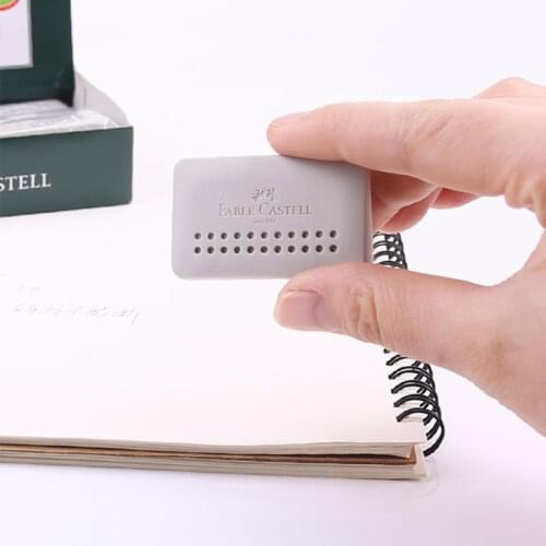 Faber Castell 187164 Eraser Grip 2001 Edge Grey Art Erasers Trapezoid PVC-FREE Soft Rubbers For Drawing Sketch