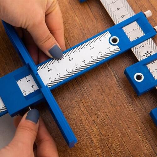 Furniture Adjustable Drilling Dowelling Hole Saw Locator Woodworking Joinery Hand Tool Multi-function Drill Punch Locator