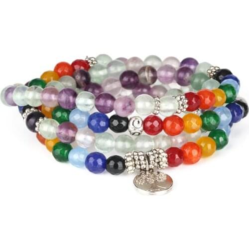 Prayer Bracelet 6mm Colorful Yellow Blue Grey Voliet Purple Green Crystal Stone 4 Layers Bracelet For Man Woman Belief Believe