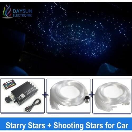Music Control Starry Star Shooting Stars Ceiling Lamps Led Optic Fiber Light with Fibers RGBW RF Remote/Mobile APP/Voice Control