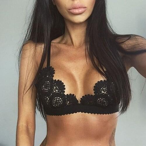 New Women Lady Lace Sexy Bras Push Up Underwear Hollow Out Lace Wireless Bra Bralette Underwear Adjustable Strap Deep V neck Bra