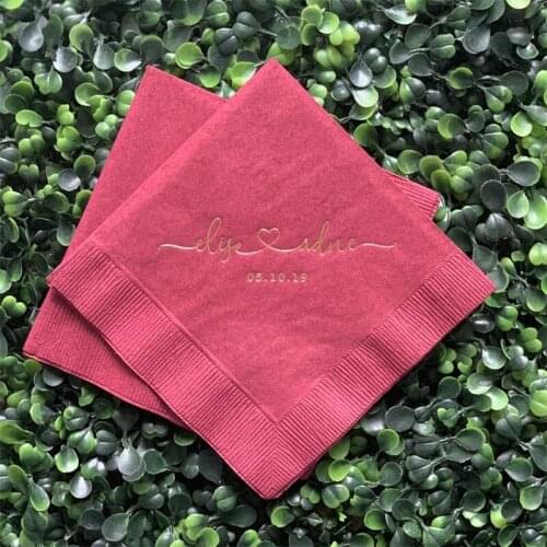 Personalized Wedding Napkins, Rehearsal Dinner, Engagement Party, Custom Bar Napkins, Wedding Napkins - Destination Wedding