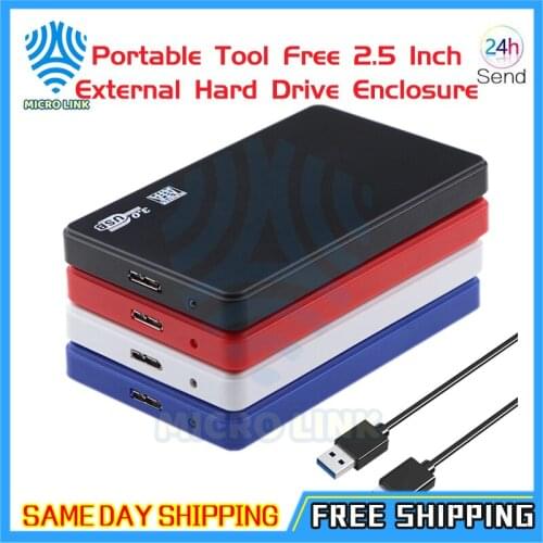 Portable Tool Free 2.5 Inch External Hard Drive Enclosure USB 3.0 to SATA III 6Gbps 2.5" Laptop HDD SSD Case Support UASP