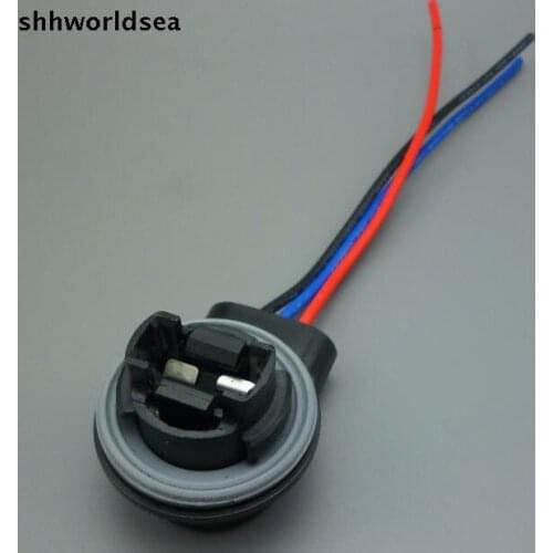 Shhworldsea 2pcs 3157 Durable Extension Harnes Wire bulb Socket For LED Bulbs Brake Signal Light Lamp holder auto connector plug