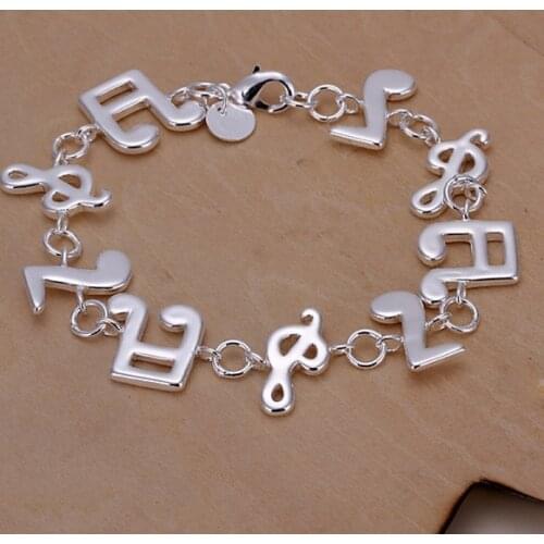 Silver exquisite musical bracelet fashion charm for women lady wedding party gift chain female section birthday gift H242