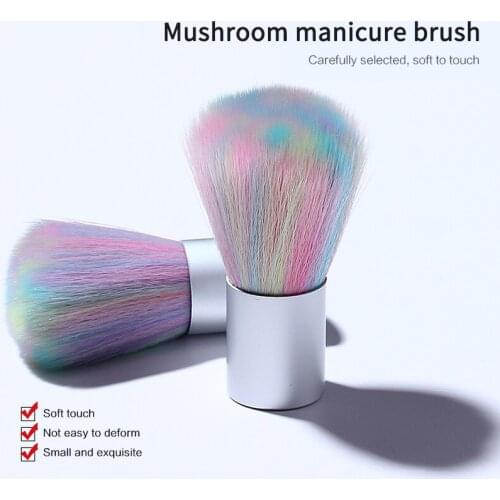 Nail Cleaning Brush Mini Color Nail Art Manicure Dust Brushes Short Handle Mushroom Cleaning Brush Tool Makeup Brushes TSLM1
