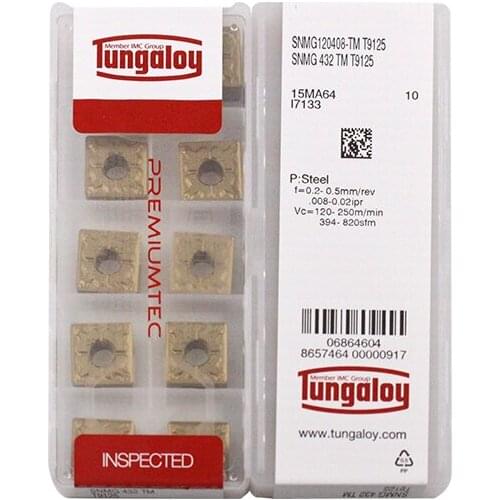 SNMG120408-TM T9125 100% Original TUNGALOY carbide insert with the best quality 10pcs/lot free shipping