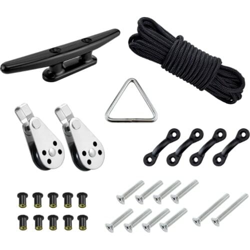 Canoe Anchor Trolley Kit Boats Kayak Cleat Pad Eyes Boat Anchoring Universal