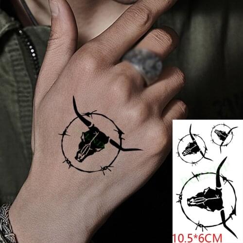 Waterproof Temporary Tattoo Sticker on body cow bull totem tatto stickers flash tatoo fake tattoos for men