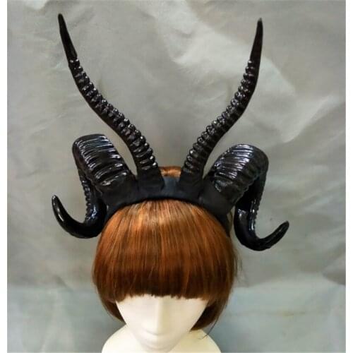1pcs Devil Witch Gothic Lolita Sheep Horn Headband Hairband Accessory Cosplay Halloween Ghost Headwear Photo Props