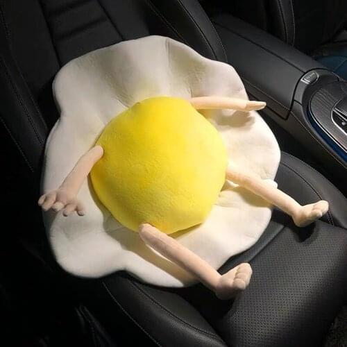 1pc Cute Poached Egg Pillow Sofa Chair Lumbar Cushion Cartoon Creative Stuffed Lazy Egg Cushion Kids Toys Gifts Home Decoration