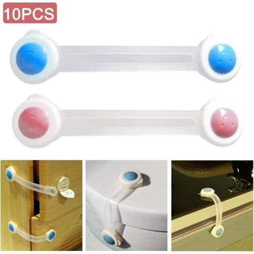 10Pcs Self Adhesive Drawer Cabinet Door Fridge Children Baby Safety Lock Latches Drawer Latch Limiter Children Security Locks