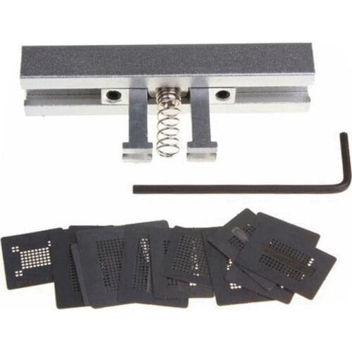 12pcs Memory Directly Heat BGA Reballing Stencils Template Holder Jig For DDR1 DDR2 DDR3 DDR5 Welding Rework Repair