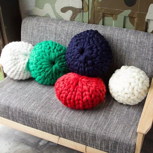 2018 new cotton cushions with pp cotton filling nice bottom cushion nap pillow for adults home textile woven round cusion decor