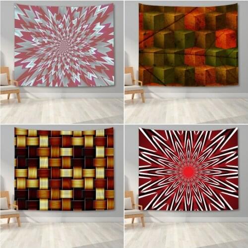 3D Geometry Pattern Wall Tapestry Bedroom Background Cloth Wall Hanging Tapestry Blanket For Living Room Home Dorm Wall Decor