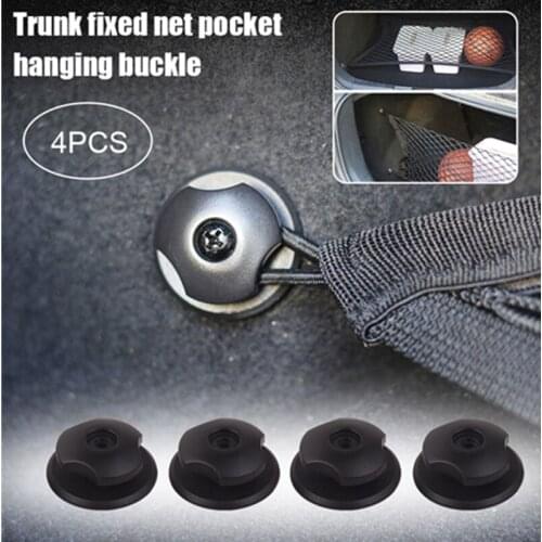 4PCS Hooks For Trunk Fixed Cargo Net Sundries Container Organizer Pocket Accessories Car Rear Storage Bag Hook Car-styling