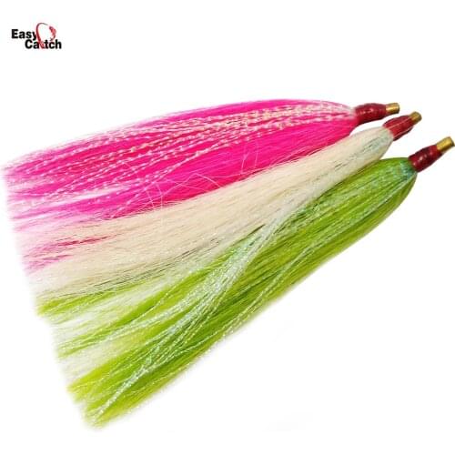 6 pcs/lot Sea Fishing Premium Slide Bucktail Tube Teaser For Fishing Lures Jigging Rigs Fishing Accessories