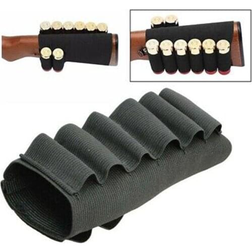 8 Round 12 /20 Gauge Ammo Pouch Holster Outdoors Hunting Bullet Cartridge Buttstock Shell Holder Bandolier For Hunting Shooting