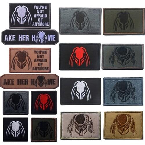 AKE HER HOME Embroidered Military Patches Spetsnaz Predators Helmet Vest Suits Patches Face USA Army Black Ops Swat Badge