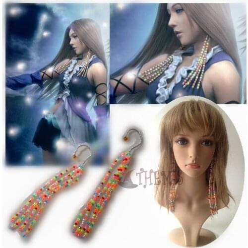 Athemis FINAL FANTASY X-2 cosplay accessories Lenne Drop earrings Tassel bead Pendants fashion jewelry