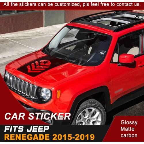 Car Decals 1 Set Hood Bonnet Soldier Helmet Graphic Vinyl Cool Sticker Customized Fit For Jeep Renegade 2015 2016 2017 2018 2019