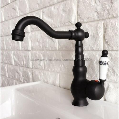 Deck mounted Oil Rubbed Bronze Bathroom Basin Faucet Shower Bath Faucets Sinks Mixer Tap Cold And Hot Water Tap Nnf357