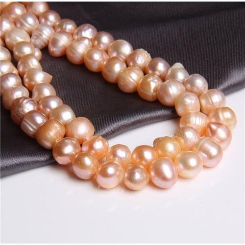 8-9mm Natural Pearls Real Freshwater Pearl Beads Gold Near Round Loose Pearl Beads For DIY Bracelet Necklace Jewelry Making 14