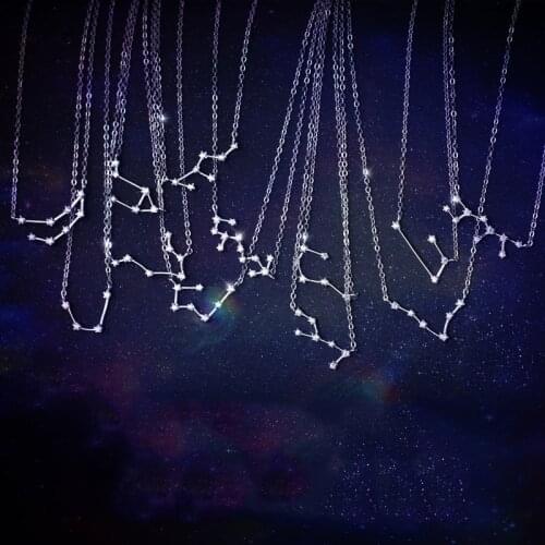 INZATT Real 925 Sterling Silver Zircon Constellation Choker Necklace For Fashion Women Irregular Fine Jewelry Cute Accessories