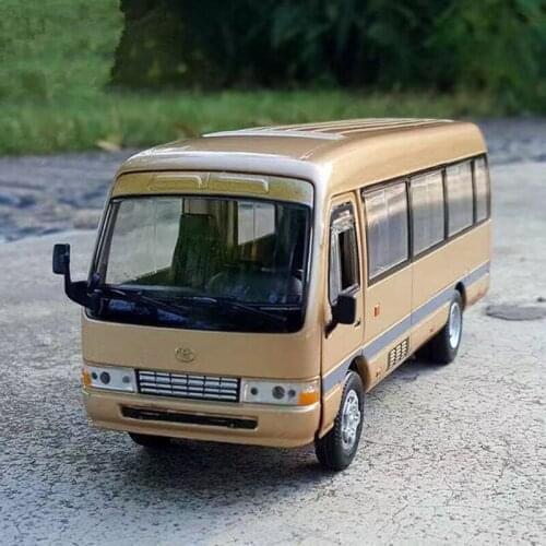 1:32 Toyotas Coaster Bus Alloy Car Diecast Model Simulation Pull Back Mini Business Bus Vehicle Collection Gifts Toys for boys