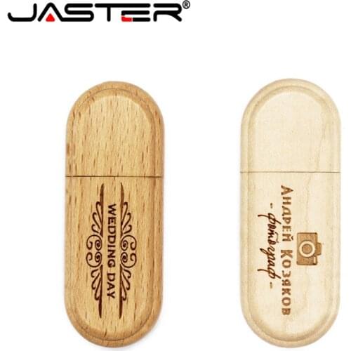 JASTER promotion wooden 10 PCS Free logo Wood gall Small ellipse memory stick USB 2.0 4GB/8GB/16GB/32GB/64GB USB flash drive